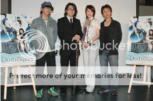 From left: Suga, Sakaguchi, Takeuchi, and director Shimomura